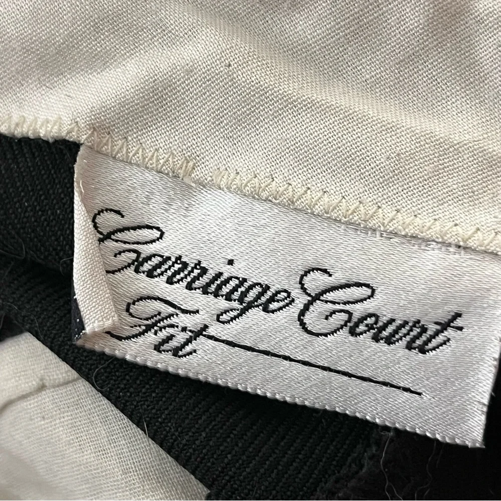 Vintage 80s Carriage Court Pleated Trousers Tapered High Rise Black 8